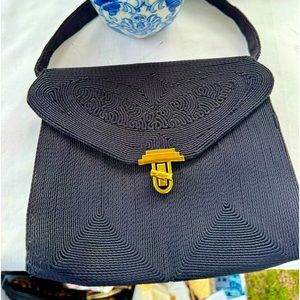 Vintage file navy hand purse